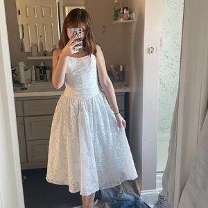 Vintage style tea length wedding dress